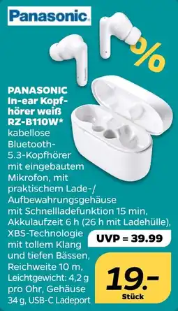 NETTO PANASONIC In-ear Kopf- hörer weiß RZ-B110W Angebot
