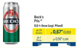 METRO Beck's Pils Angebot