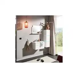 Netto Marken-Discount HOME DELUXE Wangerooge Badmöbel-Set weiß, ca. 91 cm breit mit Seitenschrank und Spiegel (Gr. L) Angebot
