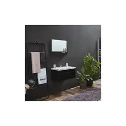 Netto Marken-Discount HOME DELUXE Wangerooge BIG Badmöbel-Set schwarz, ca. 80 cm breit mit Spiegel (Gr. M) Angebot
