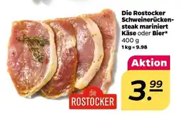 NETTO Die Rostocker Schweinerückensteak mariniert Käse oder Bier Angebot