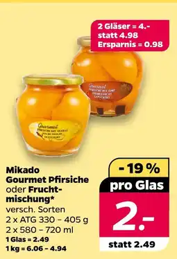 NETTO Mikado gourmet pfirsiche oder frucht- mischung Angebot