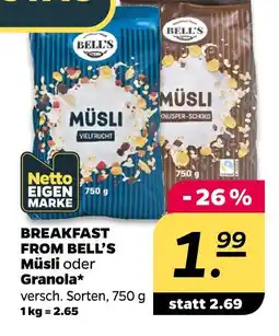 NETTO Bell's müsli viel frucht Angebot