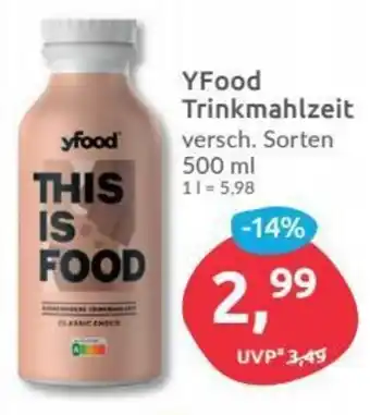 Budni YFood Trinkmahlzeit 500ml Angebot