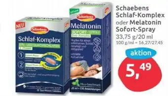 Budni Schaebens Schlaf-Komplex o. Melatonin Sofort-Spray 33.75g/20ml Angebot