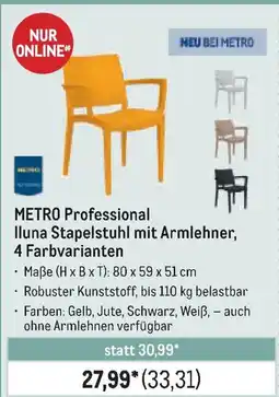 METRO METRO Professional lluna Stapelstuhl mit Armlehner, 4 Farbvarianten Angebot