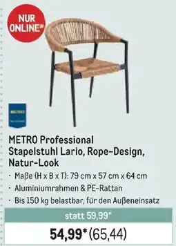 METRO METRO Professional Stapelstuhl Lario, Rope-Design, Natur-Look Angebot