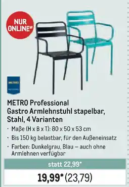 METRO METRO Professional Gastro Armlehnstuhl stapelbar, Stahl, 4 Varianten Angebot