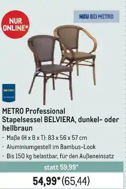 METRO METRO Professional Stapelsessel BELVIERA, dunkel- oder hellbraun Angebot