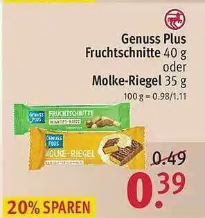 Rossmann Genuss Plus Fruchtschnitte Oder Molke-riegel Angebot