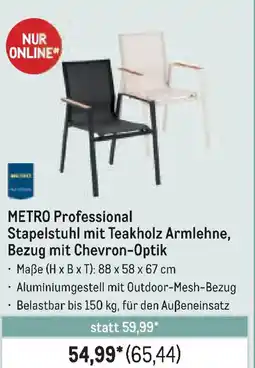 METRO METRO Professional Stapelstuhl mit Teakholz Armlehne, Bezug mit Chevron-Optik Angebot