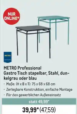 METRO METRO Professional Gastro Tisch stapelbar, Stahl, dun- kelgrau oder blau Angebot