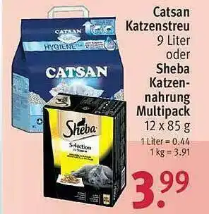 Rossmann Catsan Katzenstreu Oder Sheba Katzennahrung Multipack Angebot