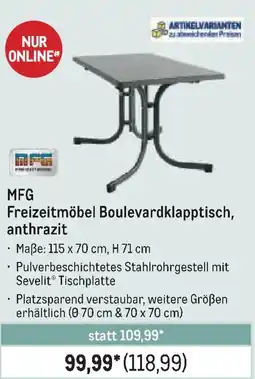 METRO MFG Freizeitmöbel Boulevardklapptisch, anthrazit Angebot