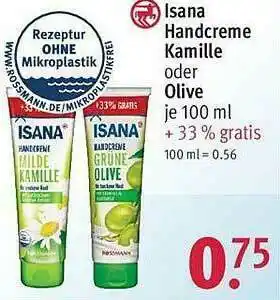 Rossmann Isana Handcreme Kamille Oder Olive Angebot