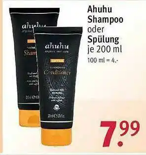 Rossmann Ahuhu Shampoo Oder Spülung Angebot