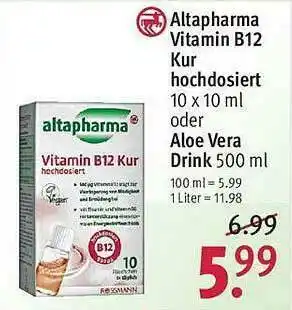 Rossmann Altapharma Vitamin B12 Kur Hochdosiert Oder Aloe Vera Drink Angebot