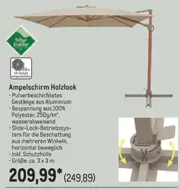 METRO Ampelschirm Holzlook Angebot