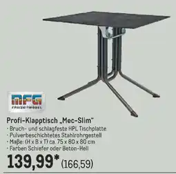 METRO MFG Profi-Klapptisch „Mec-Slim" Angebot