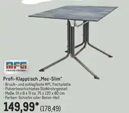 METRO MFG Profi-Klapptisch „Mec-Slim" Angebot
