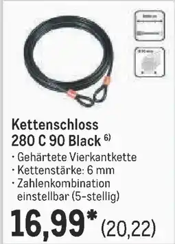 METRO BURG WACHTER Kettenschloss 280 C 90 Black Angebot