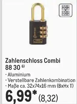 METRO BURG WACHTER Zahlenschloss Combi 88.30 Angebot