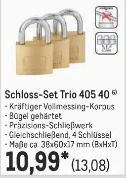 METRO BURG WACHTER Schloss-Set Trio 405 40 Angebot