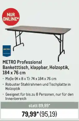 METRO METRO Professional Banketttisch, klappbar, Holzoptik, Angebot