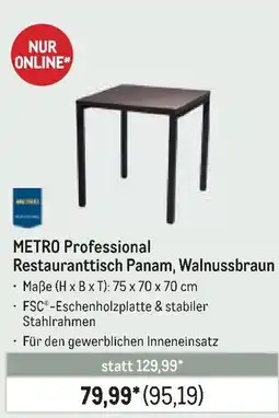 METRO METRO Professional Restauranttisch Panam, Walnussbraun Angebot