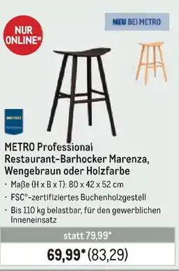 METRO METRO Professional Restaurant-Barhocker Marenza, Wengebraun oder Holzfarbe Angebot