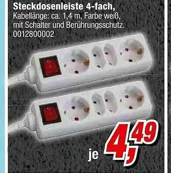 Opti Wohnwelt Steckdosenleiste 4-fach Angebot