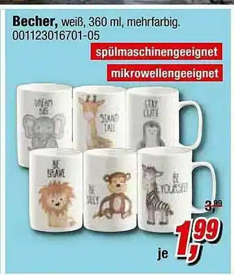 Opti Wohnwelt Becher, Weiß Angebot