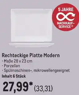 METRO Rechteckige Platte Modern Angebot