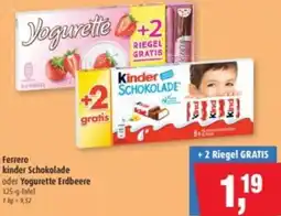 Markant Ferrero kinder Schokolade oder Yogurette Erdbeere Angebot