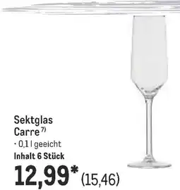 METRO Sektglas Carre Angebot