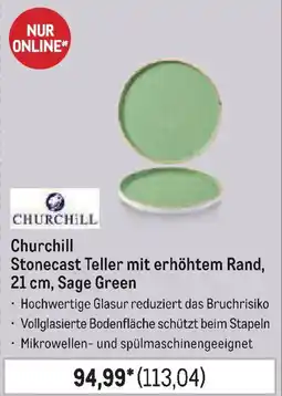METRO Churchill Stonecast Teller mit erhöhtem Rand, 21 cm, Sage Green Angebot