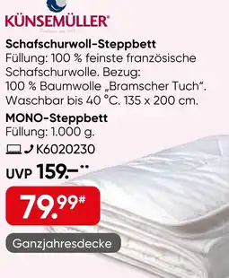 Galeria KÜNSEMÜLLER MONO-Steppbett Angebot