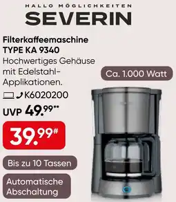 Galeria SEVERIN Filterkaffeemaschine TYPE KA 9340 Angebot