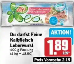 AEZ Du darfst Feine Kalbfleisch Leberwurst Angebot