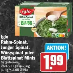 AEZ Iglo Rahm-Spinat, Junger Spinat, Würzspinat oder Blattspinat Minis Angebot