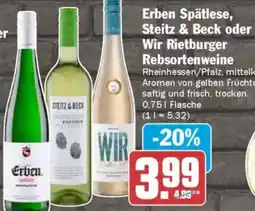 AEZ Erben Spätlese, Steitz & Beck oder Wir Rietburger Rebsortenweine Angebot
