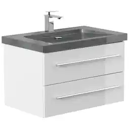 Netto Marken-Discount Badmöbel Granit G654 YAMO 75cm 1 Hahnloch SoftClose weiß hochglanz Angebot