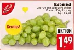 Edeka GUT&GÜNSTIG Trauben hell Angebot