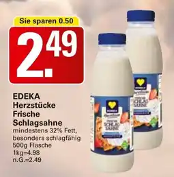 WEZ EDEKA Herzstücke Frische Schlagsahne Angebot
