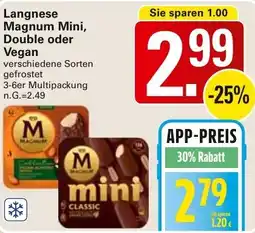 WEZ Langnese Magnum Mini, Double oder Vegan Angebot
