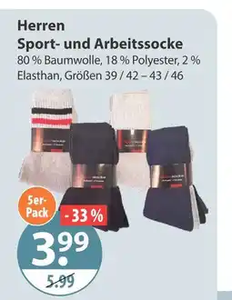 V Markt Herren sport- und arbeitssocke Angebot