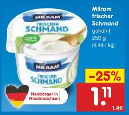 Netto Marken-Discount Milram frischer schmand Angebot