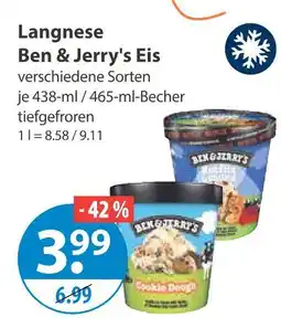 V Markt Langnese ben & jerry's eis Angebot