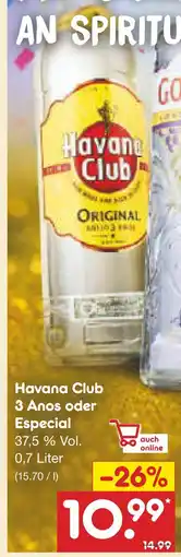 Netto Marken-Discount Havana club 3 anos Angebot