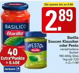 WEZ Barilla Saucen Klassiker oder Pesto Angebot